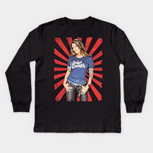 Lita Wrestling Vintage Fan Art Kids Long Sleeve T-Shirt